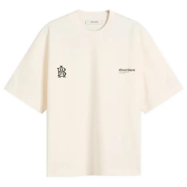 about:blank Men's Dual Logo T-Shirt Oat/Black