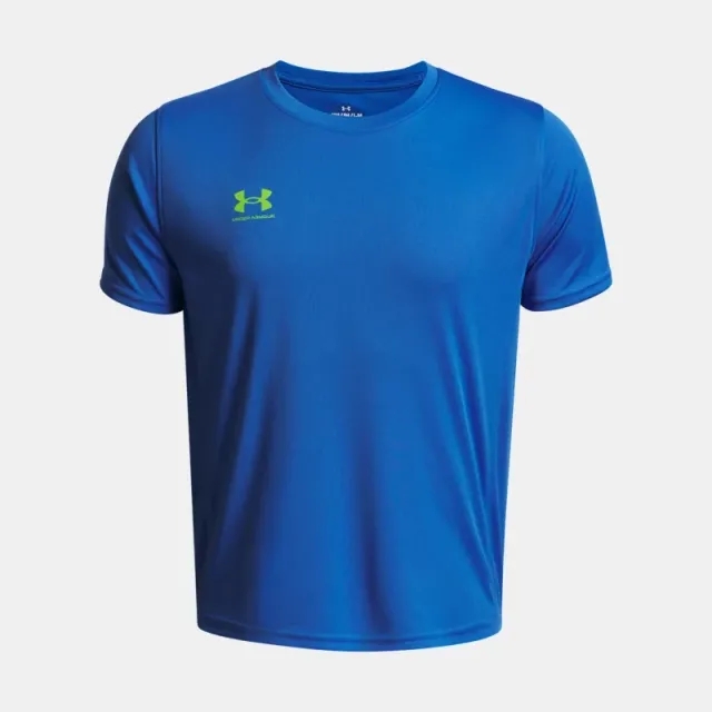 Under Armour  Challenger Boys' Training Short Sleeve Blue Atlantis / High Vis Yellow YLG (59 - 63 in)