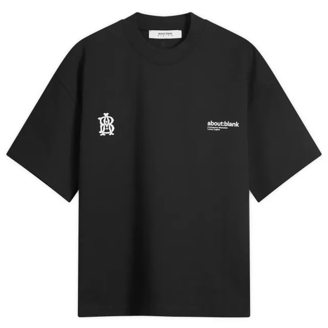 about:blank Men's Dual Logo T-Shirt Black/Ecru