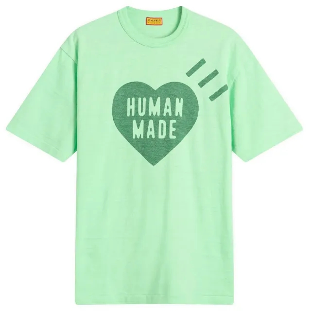 Human Made Men's Garment Dyed Heart T-Shirt Green