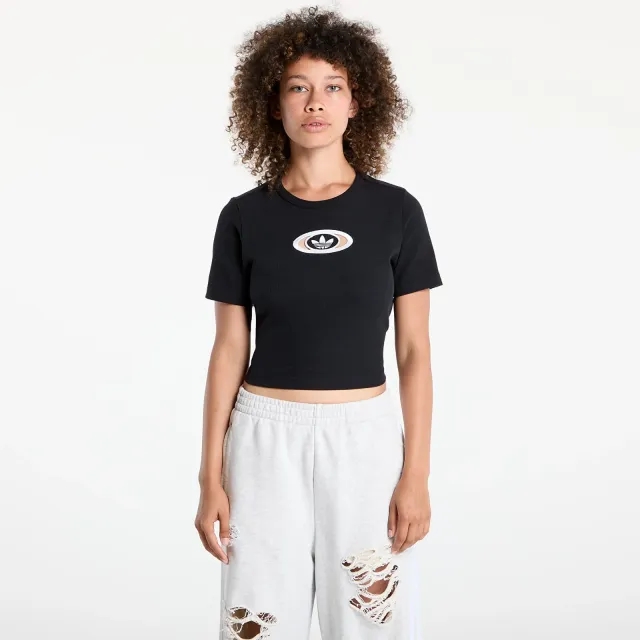 T-Shirt Adidas Originals Campus 2000 Back Cut Out Rib T-Shirt Black Xs