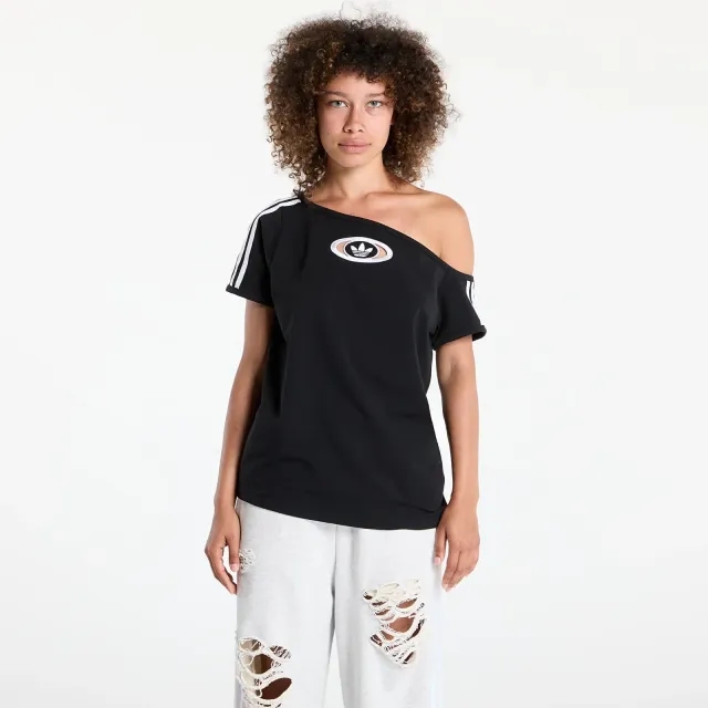 T-Shirt Adidas Originals Campus 2000 Off Shoulder T-Shirt Black Xs