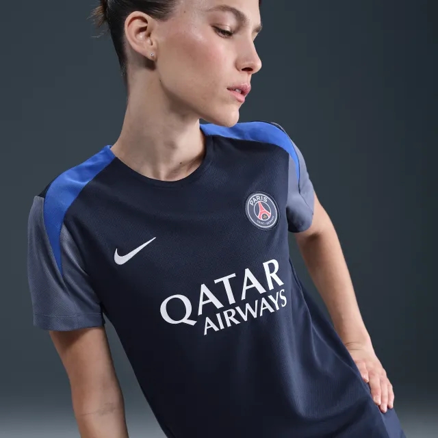Paris Saint-Germain Strike Women's Nike Dri-FIT Football Short-Sleeve Top - Blue - Polyester