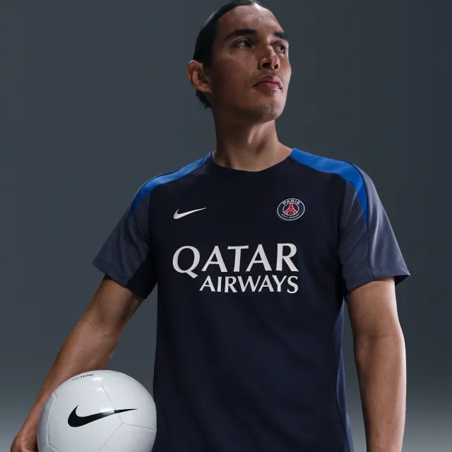 Paris Saint-Germain Strike Men's Nike Dri-FIT Football Short-Sleeve Top - Blue - Polyester