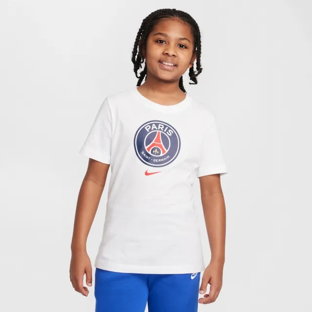 Paris Saint-Germain Older Kids' Nike Football T-shirt - White - Cotton