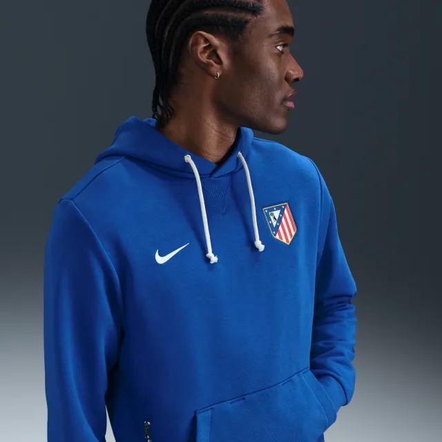 Atlético Madrid Standard Issue Men's Nike Dri-FIT Football Pullover Hoodie - Blue - Polyester/Cotton