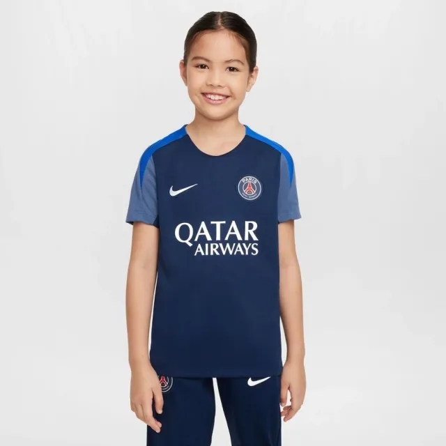 Paris Saint-Germain Strike Older Kids' Nike Dri-FIT Football Short-Sleeve Top - Blue - Polyester