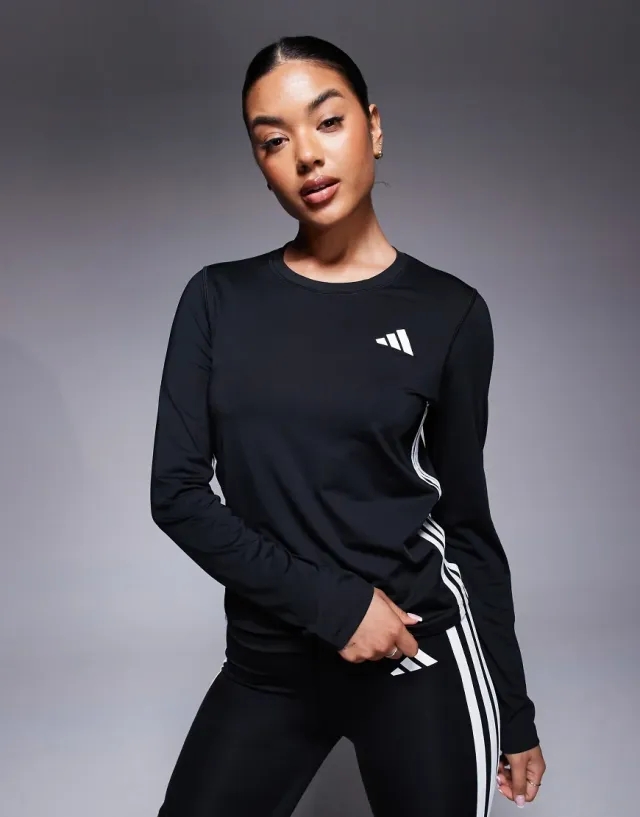 Adidas Essentials 3 Stripes Workout Long Sleeve T-shirt