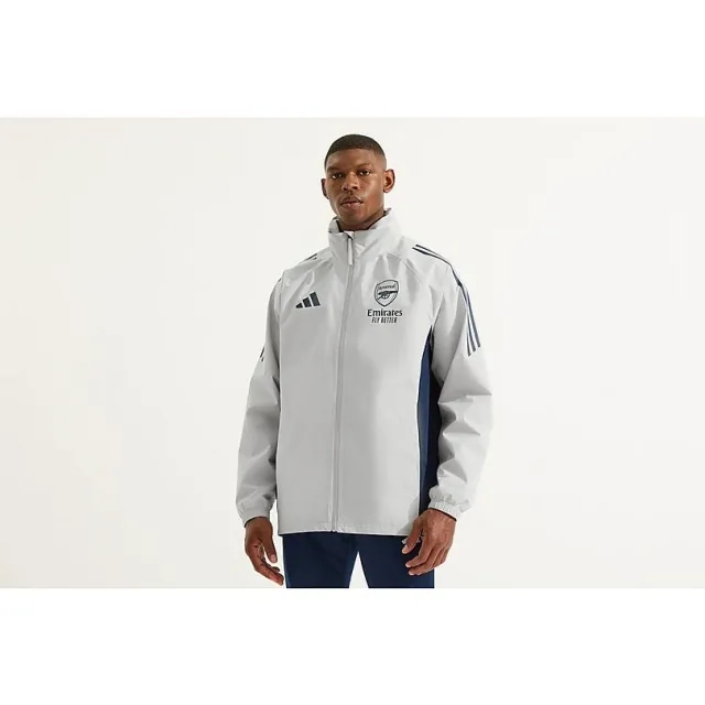 Arsenal adidas 25/26 Grey Rain Jacket, Multicolor