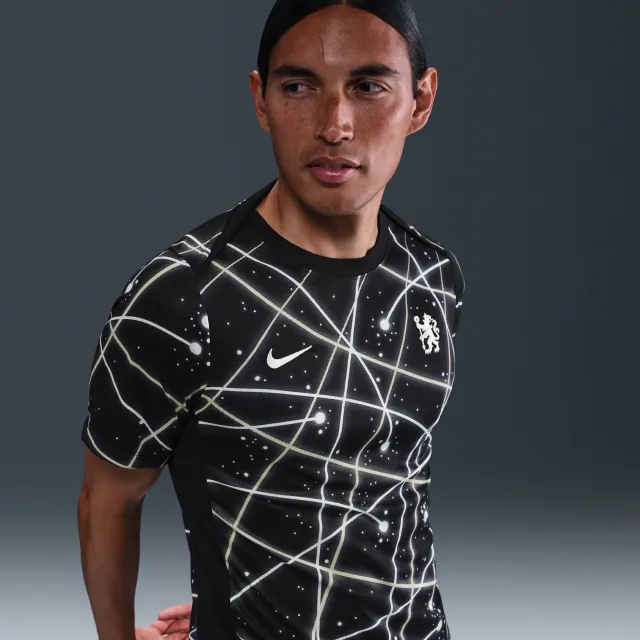 Chelsea F.C. Academy Pro Men's Nike Dri-FIT Football Pre-Match Short-Sleeve Top - Black - Polyester