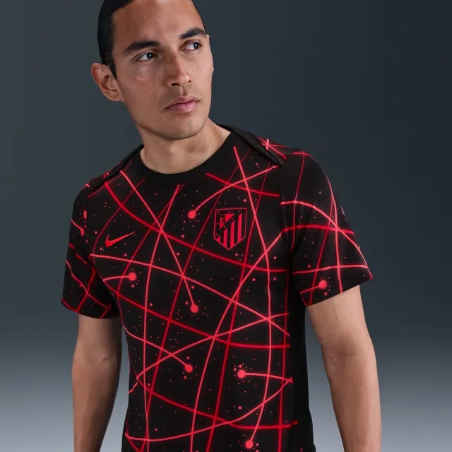 Atlético Madrid Academy Pro Men's Nike Dri-FIT Football Pre-Match Short-Sleeve Top - Black - Polyester