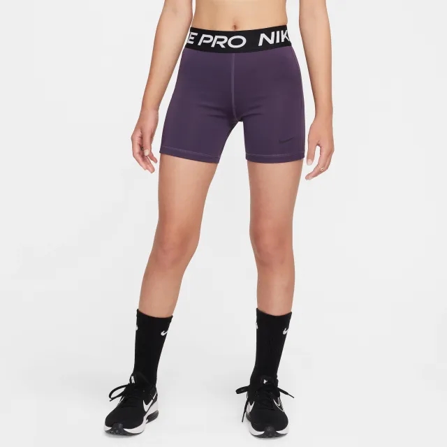 Nike Pro Leak Protection: Period Girls' Dri-FIT Shorts - Purple - Polyester/Elastane