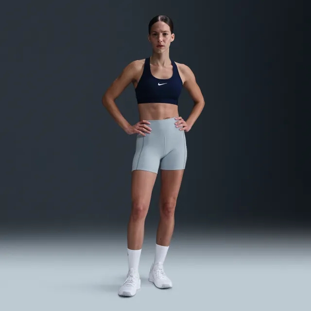 Nike One Fitted Women's Dri-FIT High-Waisted 12.5cm (approx.) Biker Shorts - Blue - Body/Waist Lining