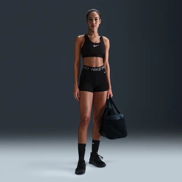 Nike Pro Women's Mid-Rise 7.5cm (approx.) Mesh-Panelled Biker Shorts - Black - Polyester/Elastane