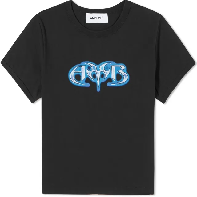 Ambush Women's AMB Graphic Baby T-Shirt Tap Shoe Snorkel Black