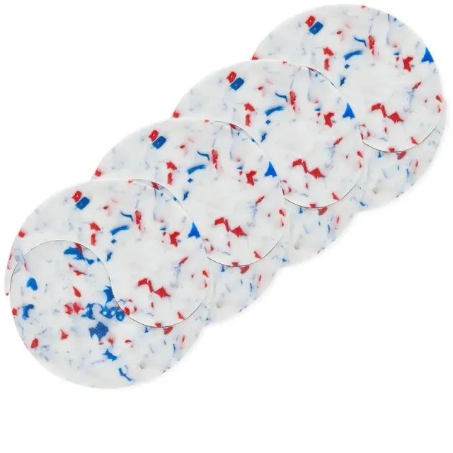 Space Available Men's Recycled Dualism Coaster - Set Of 4 White Multi