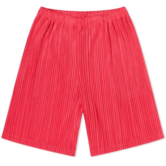 Pleats Please Issey Miyake Women's Pleats Shorts Red