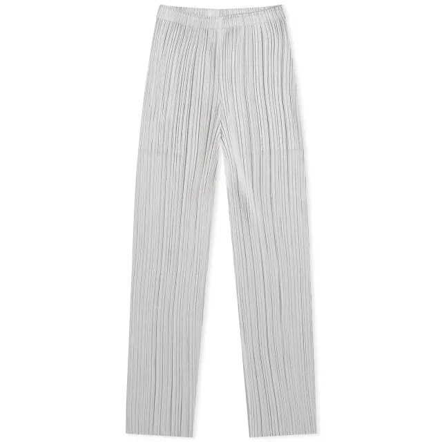 Pleats Please Issey Miyake Women's Basics Pleats Straight Trousers Grey