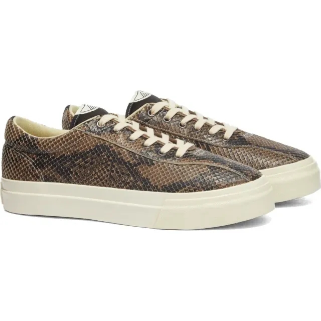 Stepney Workers Club Men's Leopard Print Velvet Dellow Sneaker Snake