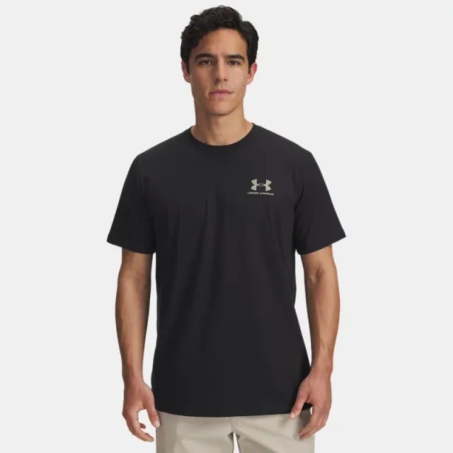 Under Armour  Left Chest Logo Men's Short Sleeve Black / City Khaki XL