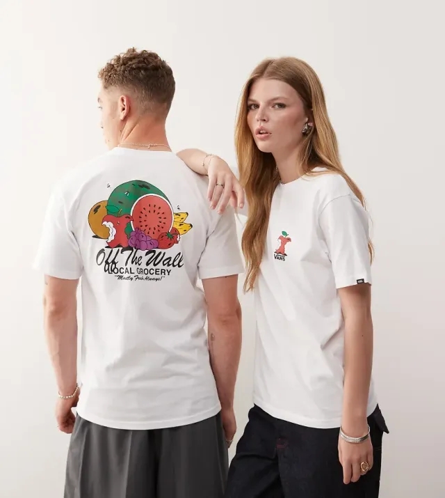 Vans Local Produce Backprint T-Shirt In White - Exclusive To Asos