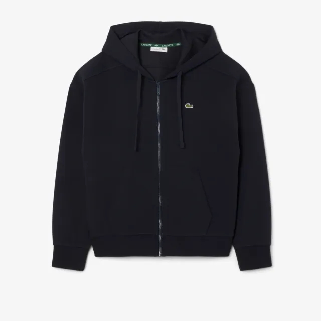 Lacoste Zipped Piqué Hoodie - Navy Blue