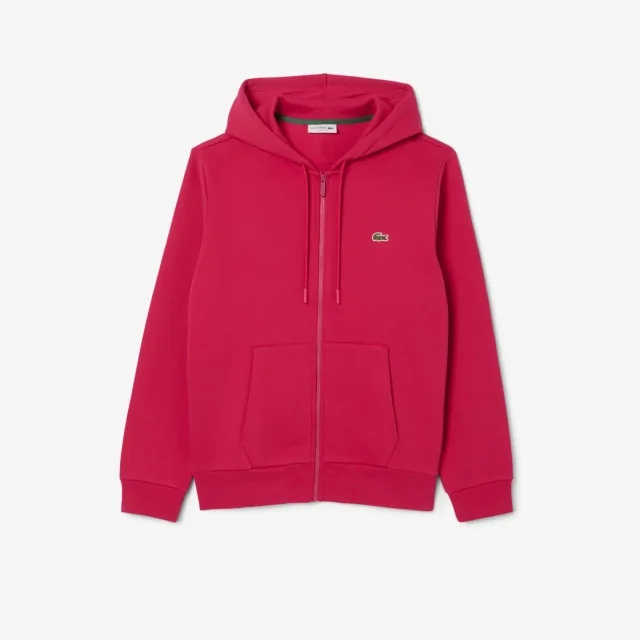 Lacoste Zip-Up Fleece Hoodie - Pink