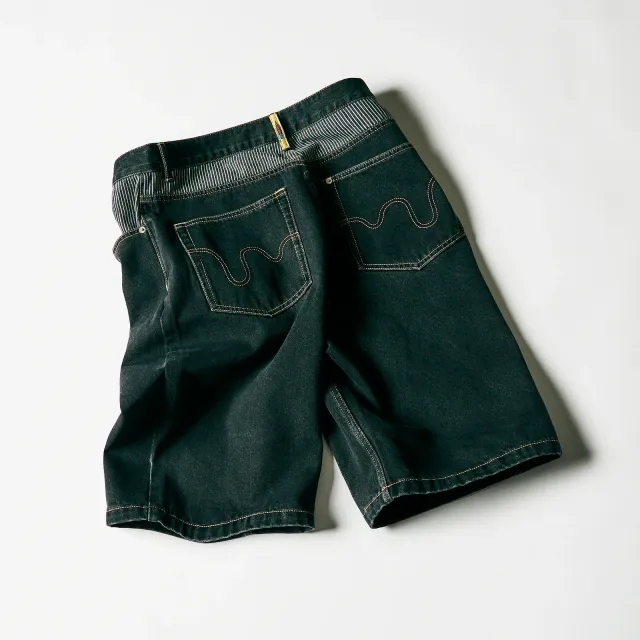 END. x ICECREAM Running Dog Denim Shorts Black