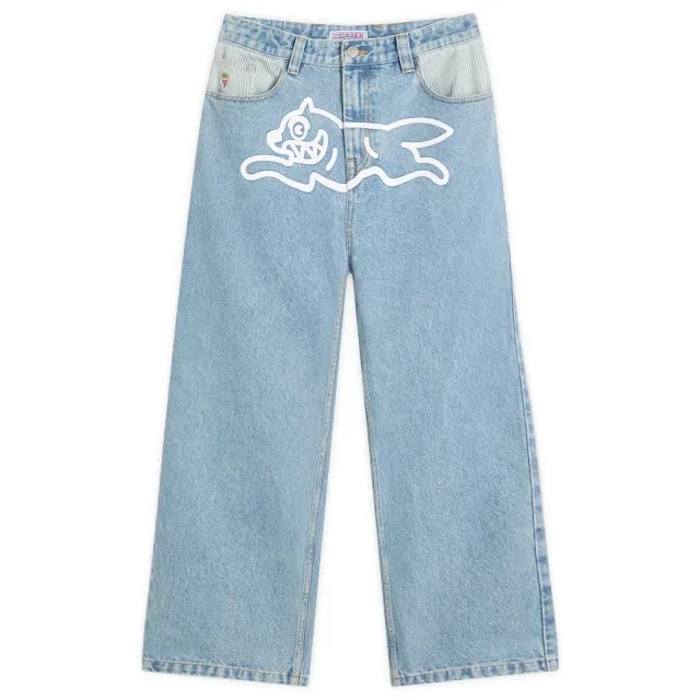 END. x ICECREAM Running Dog Double Scoop Denim Pant Heavy Wash Blue