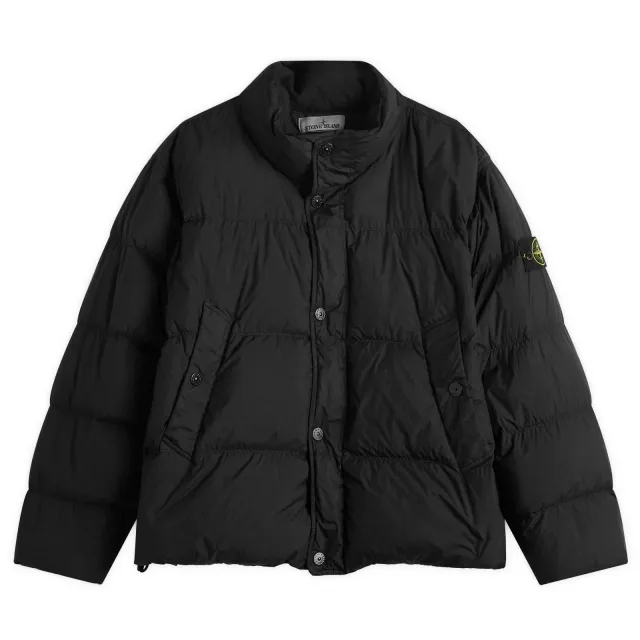 Stone Island Men's Crinkle Reps Nylon Down Jacket Black