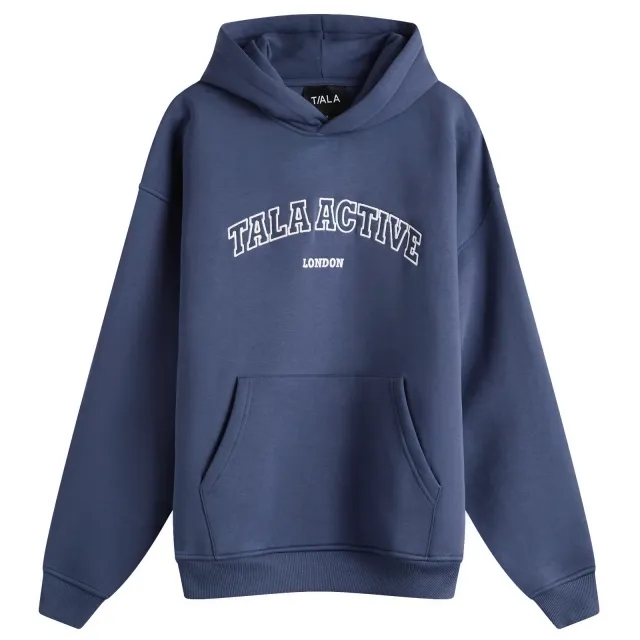 TALA Women's Oversized Active Logo Hooded Sweatshirt Vintage Blue