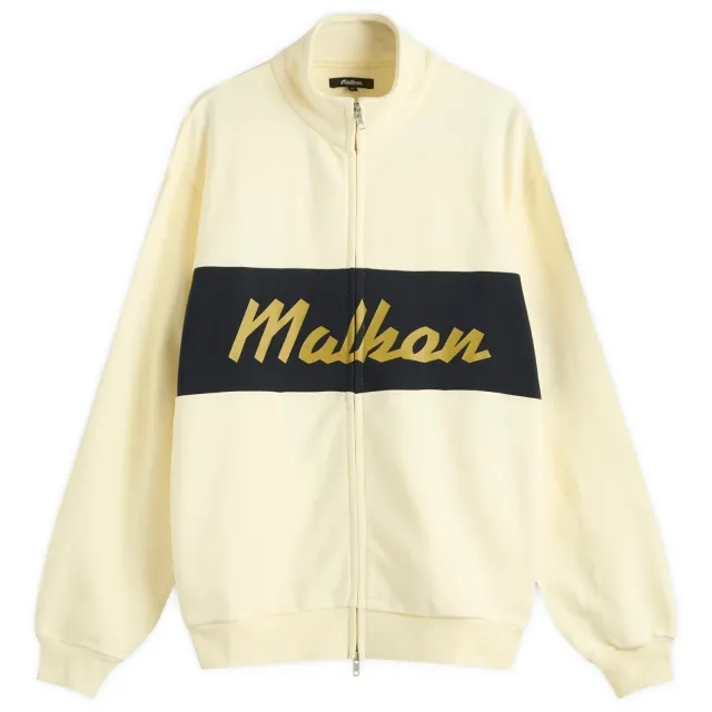 Malbon Men's University Double Zip Sweatshirt Cream