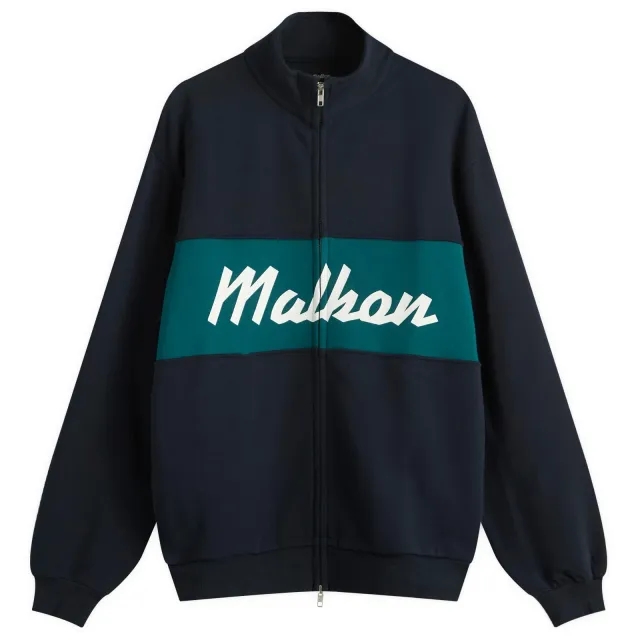 Malbon Men's University Double Zip Sweatshirt Navy
