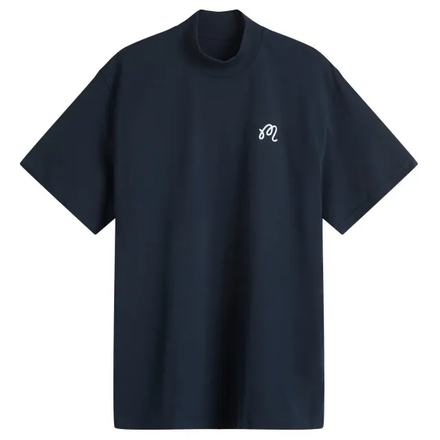 Malbon Men's Mare Mockneck T-Shirt Navy