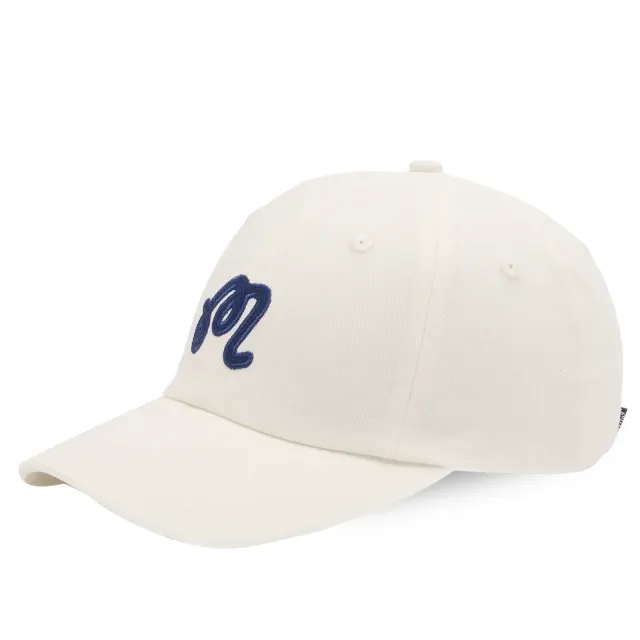 Malbon Men's Washed Applique Cap White