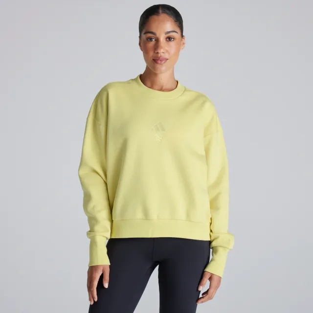 Manchester United x adidas Womens ALL SZN Fleece Sweatshirt Yellow