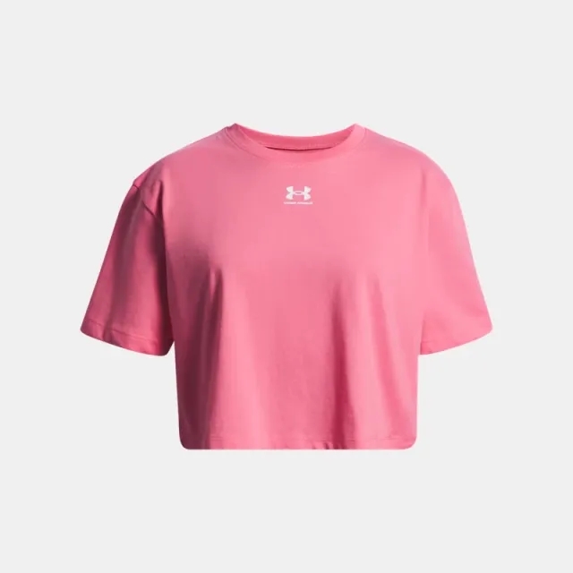 Under Armour  Rival Girls' Short Sleeve Super Pink / White YLG (59 - 63 in)