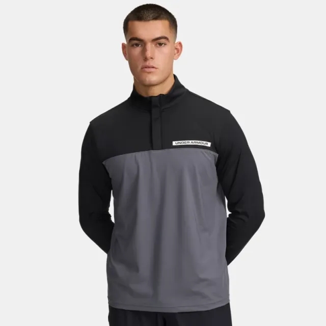 Under Armour  Tee To Green Men's ¼ Zip Black / Castlerock / White L
