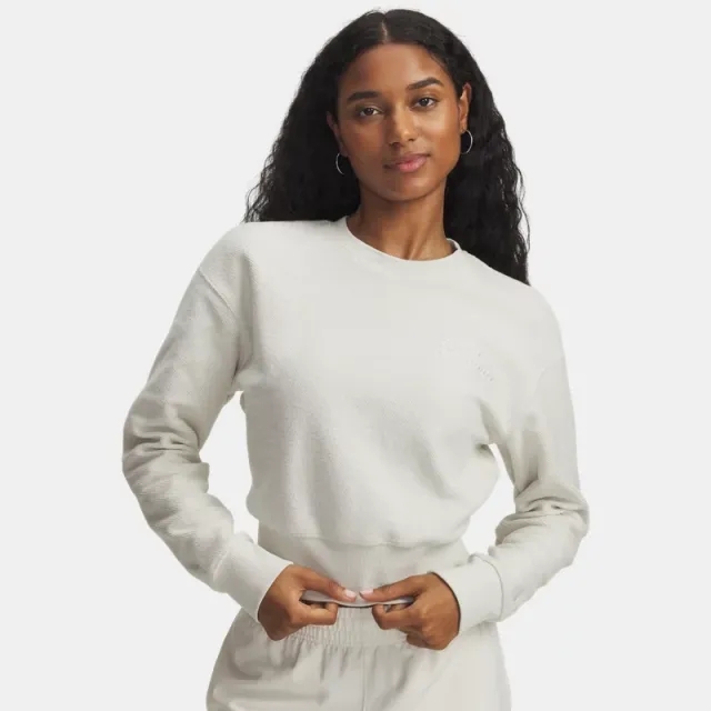 Under Armour  Icon Terry Varsity Women's Crew Summit White / Summit White L