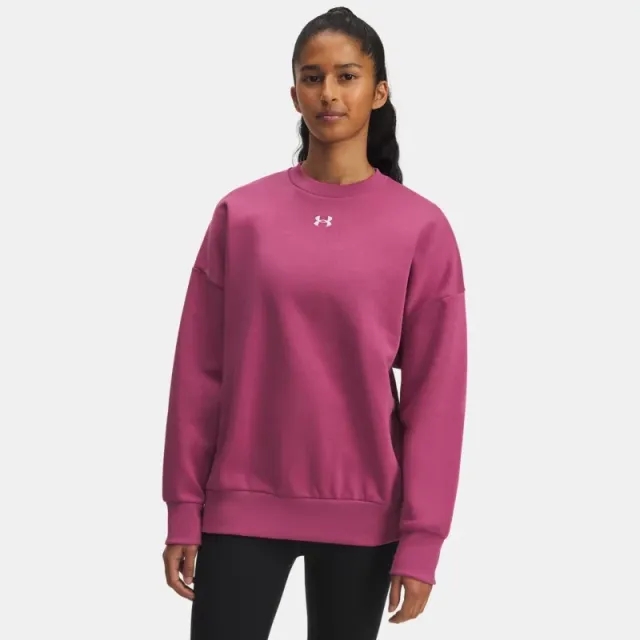 Under Armour  Rival Fleece Women's Oversized Crew Fuchsia Dusk / White M