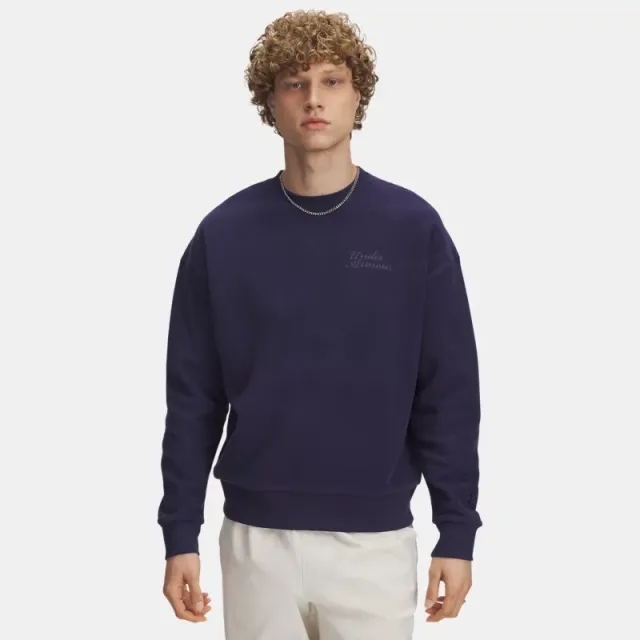 Under Armour  Icon Rev Terry Men's Crew Washed Navy / Washed Navy L