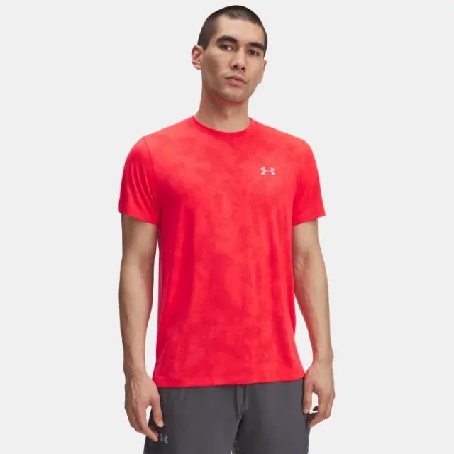 Under Armour  Launch Camo Men's Short Sleeve Racer Red / Reflective L