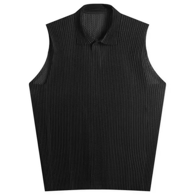 Homme Plissé Issey Miyake Men's Pleated Mesh Vest Black