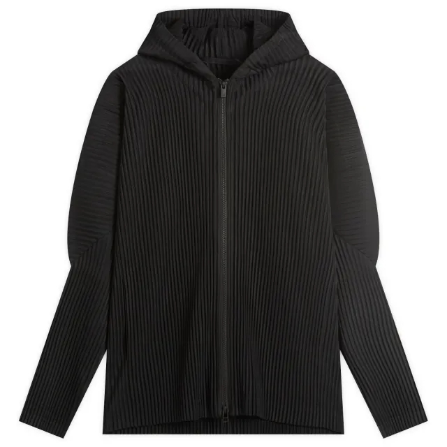 Homme Plissé Issey Miyake Men's Pleated Zip Jacket Black