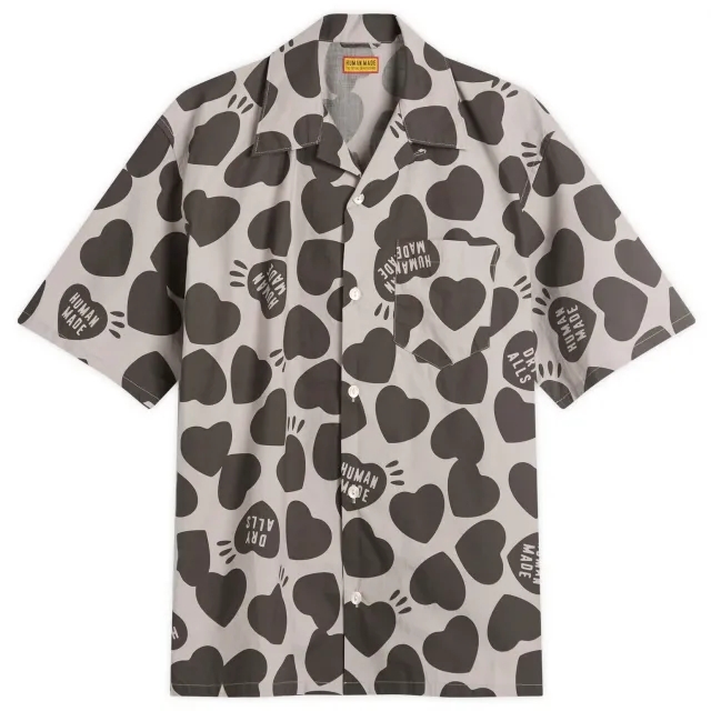 Human Made Men's Heart Vacation Shirt Grey