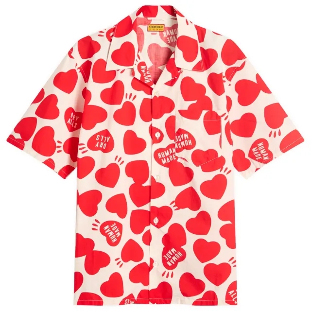 Human Made Men's Heart Vacation Shirt White