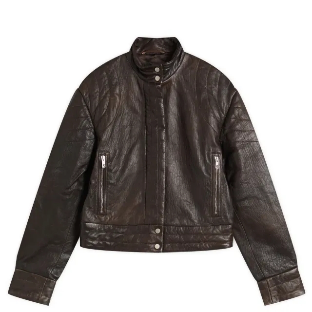 Represent Women's Drive Leather Jacket Dark Chocolate