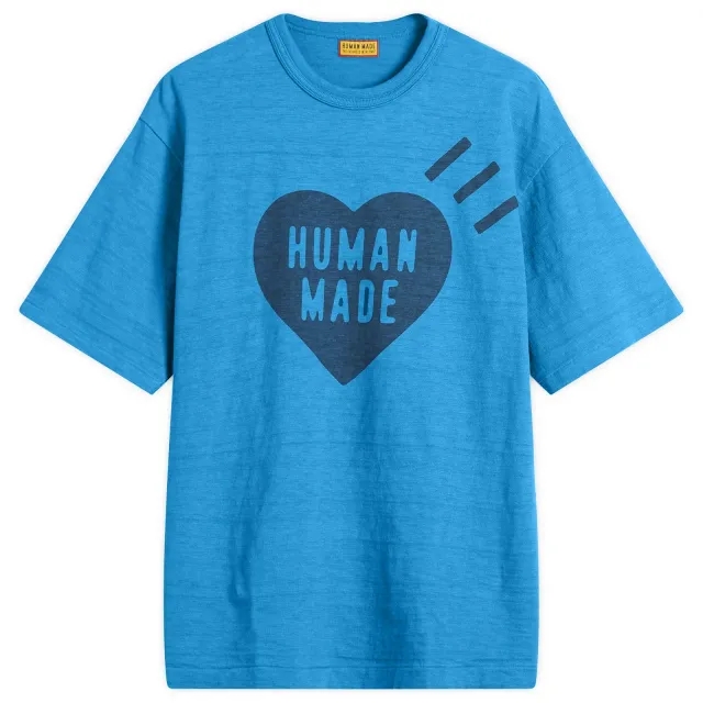 Human Made Men's Garment Dyed Heart T-Shirt Blue