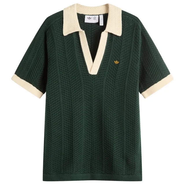 Adidas Women's x Clot Knitted Polo Shirt Green Night