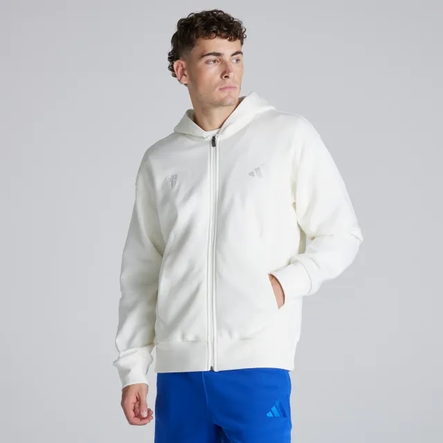 Manchester United x adidas ALL SZN Fleece Full Zip Hoodie Off White